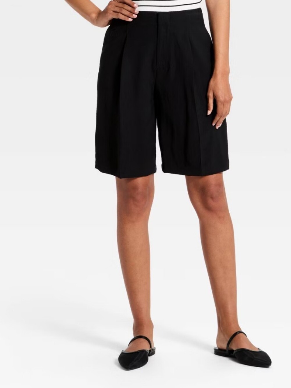 Elevated Nine West Black Tailored Bermuda Shorts